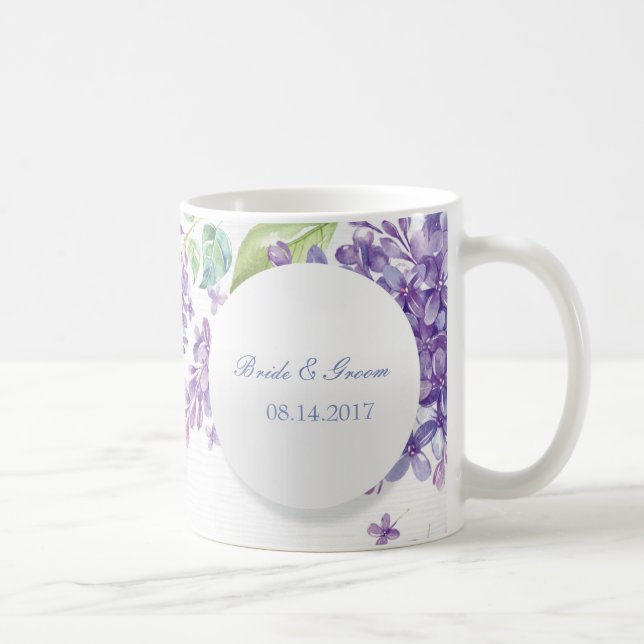 Mug Fleur Lilac de printemps Mariage floral (Droite)