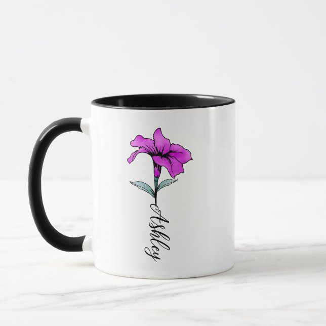 Mug Fleur Lit Rose Personnalisée (Gauche)