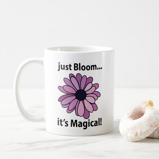 Mug Fleur Magique Violet Fleur Juste Bloom Sa Magique (Avec donut)