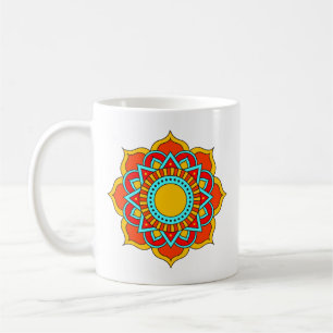 Mug Fleur Mandala rouge géométrique-54567
