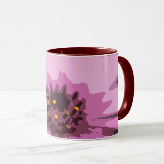 Mug Fleur marguerite Abstraite en rose pâle (Devant droit)