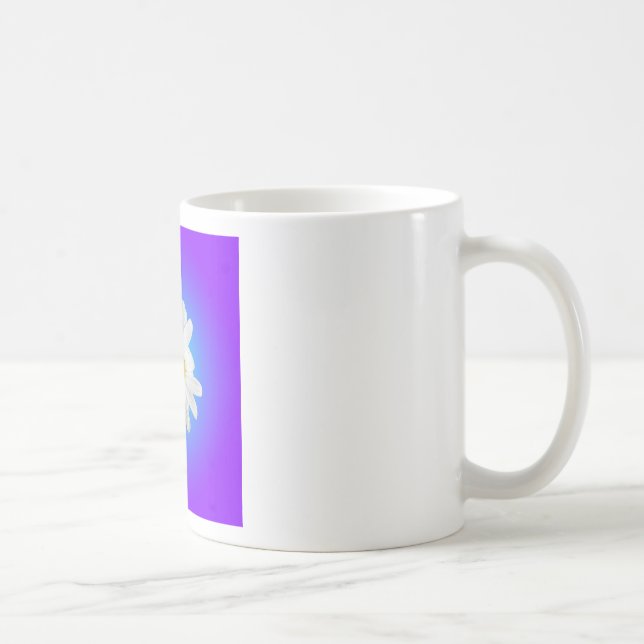 Mug Fleur marguerite blanche Flore pourpre Bleu Dégrad (Droite)