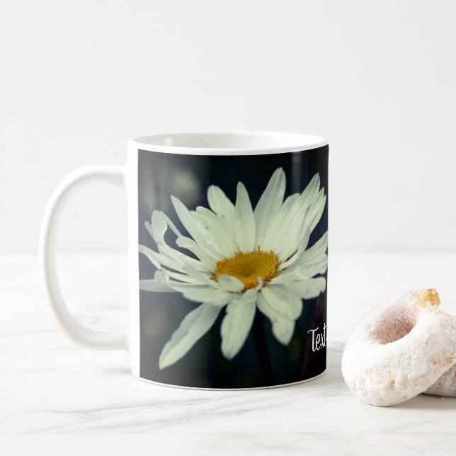Mug Fleur marguerite blanche personnalisée (Avec donut)