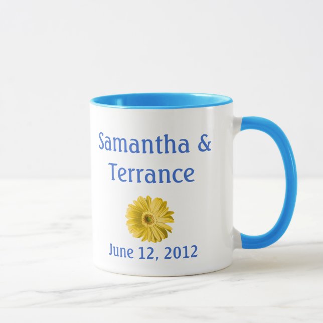 Mug Fleur marguerite jaune personnalisable (Droite)