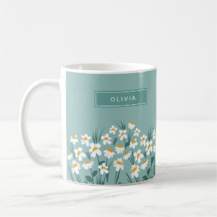 Mug Fleur marguerite moderne personnalisée mignon élég
