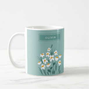 Mug Fleur marguerite moderne personnalisée mignon élég