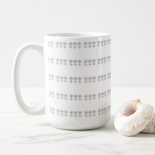 Mug Fleur minimaliste d'été du printemps (Avec donut)
