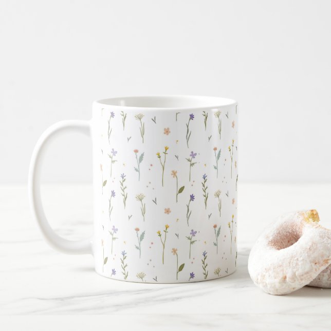 Mug Fleur Motif Printemps Floral Classique (Avec donut)