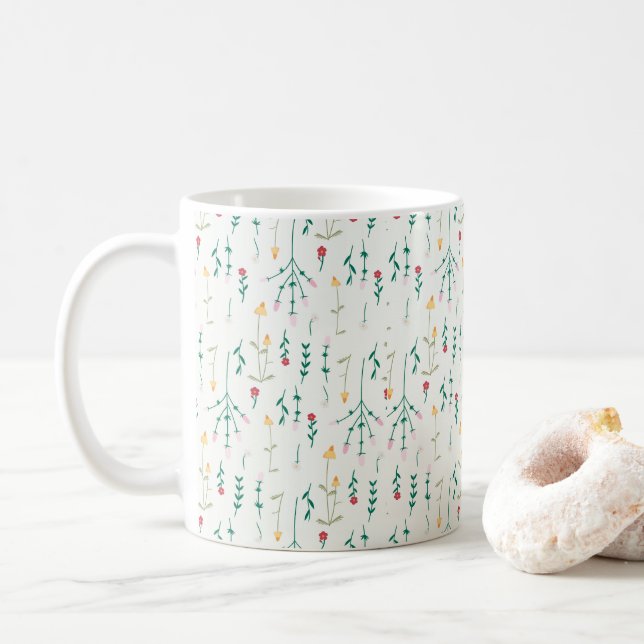 Mug Fleur Motif Printemps Floral Classique (Avec donut)
