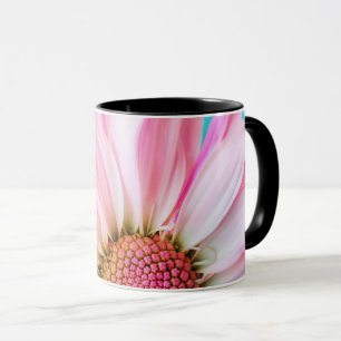 Mug Fleur noire : Élégance florale rose