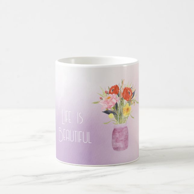 Mug Fleur ombrée de lavande dans un pot (Centre)