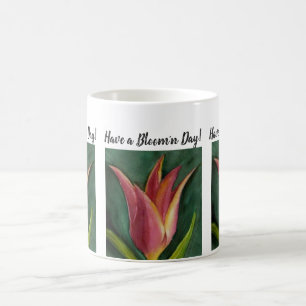 Mug Fleur orange rouge d'aquarelle de tulipe