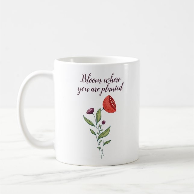 Mug Fleur Où Vous Êtes Plantée Fleurs Sauvages Minimal (Gauche)