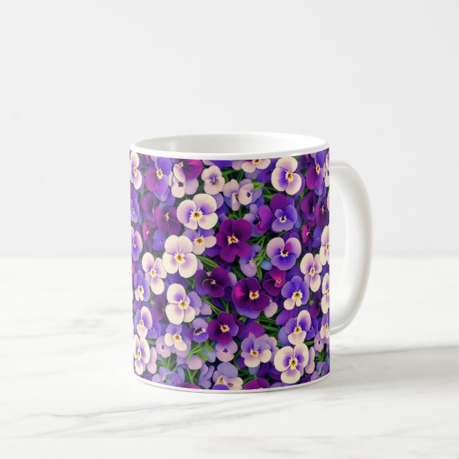 Mug Fleur Pansy Violet (Devant droit)