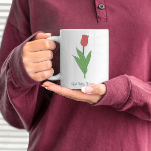 Mug Fleur pastel de Tulipe rouge botanique