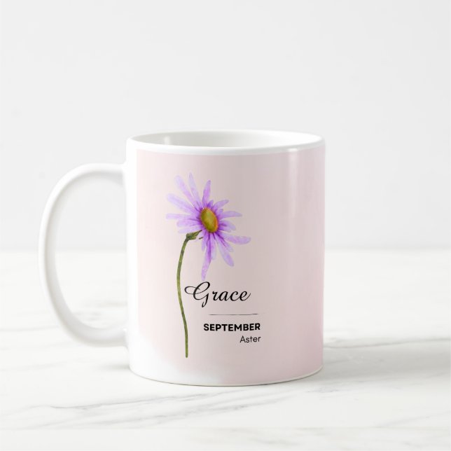 Mug Fleur Personnalisé Septembre (Gauche)