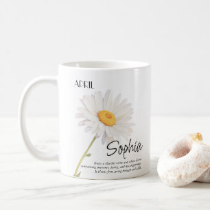 Mug Fleur personnalisée du mois de naissance avril