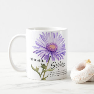 Mug Fleur personnalisée du mois de naissance septembre
