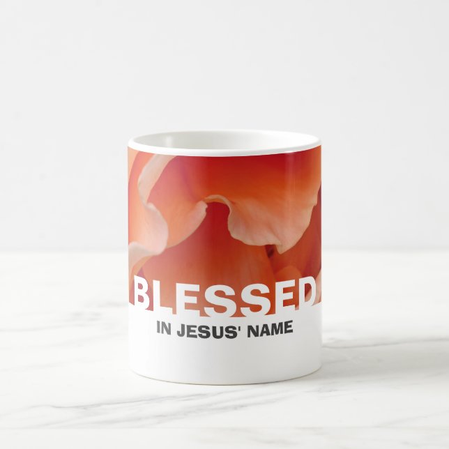 Mug Fleur personnalisée Rose pêche BÉNIE (Centre)