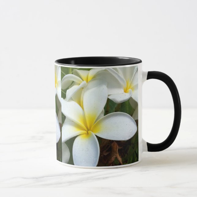 Mug Fleur Plumeria Hawaii Blanc (Droite)