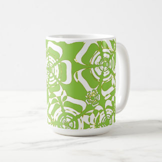 Mug Fleur Power 3 vert blanc jaune et noir