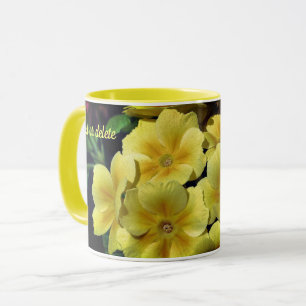 Mug Fleur Primrose Jaune Personnalisée