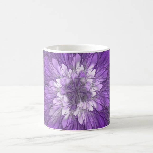 Mug Fleur psychédélique violette Abstraite Fractal Art (Centre)