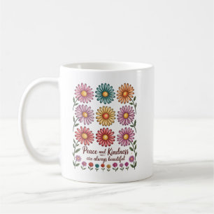 Mug Fleur Rétro Paix et Gentillesse
