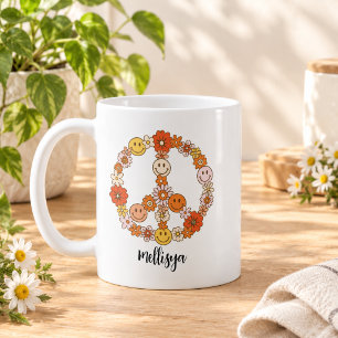 Mug Fleur Rétro Paix et Gentillesse