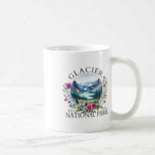 Mug Fleur Rétro Parc National de Glacier Randonnée Cam
