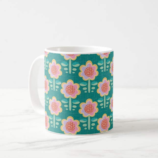 Mug Fleur rétro ressort (Devant gauche)