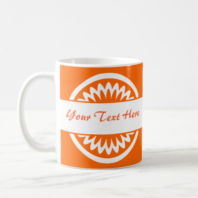 Mug Fleur ronde - orange (Gauche)