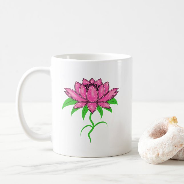 Mug Fleur rose (Avec donut)