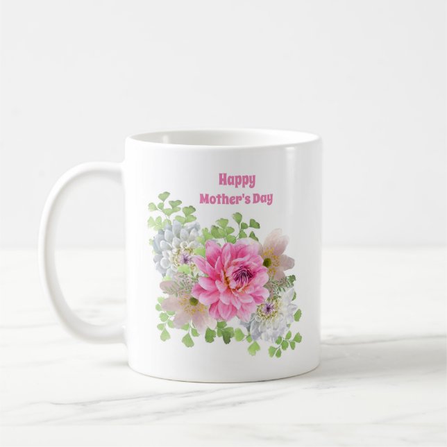 Mug Fleur rose Bonne fête des mères (Gauche)