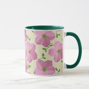 Mug Fleur rose botanique d'été doux