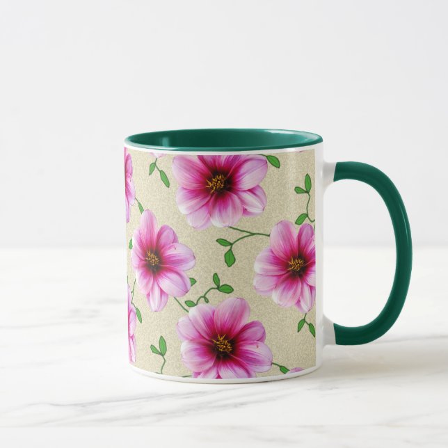 Mug Fleur rose botanique d'été doux (Droite)