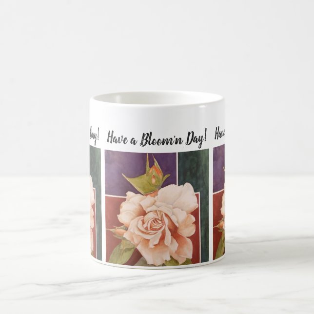 Mug Fleur Rose d'aquarelle en bronze de cuivre (Centre)