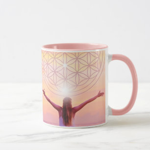 Mug Fleur Rose de Vie - Conception de Femme