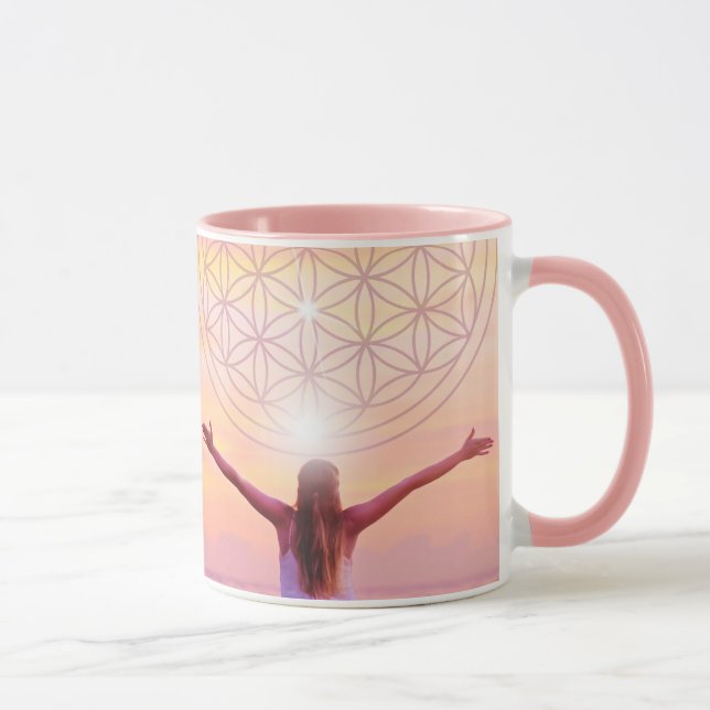 Mug Fleur Rose de Vie - Conception de Femme (Droite)
