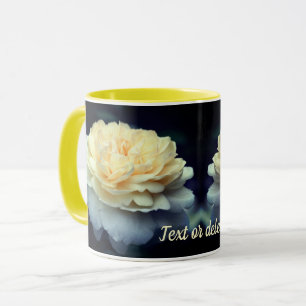 Mug Fleur rose jaune doux personnalisée