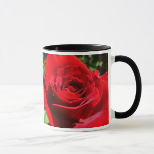 Mug Fleur rose rouge vif Belle florale