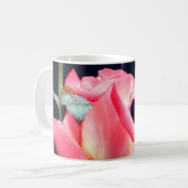Mug Fleur Rosebud Délice Personnalisé (Devant gauche)