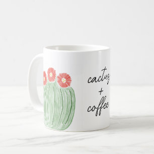 Mug Fleur Rouge Baril Cactus Plus Aquarelle de café