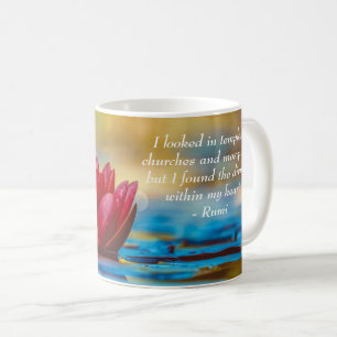 Mug Fleur rouge Lotus sur Citation spirituelle d'eau b