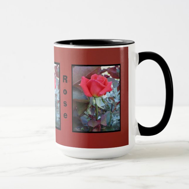 Mug Fleur rouge orangé (Droite)