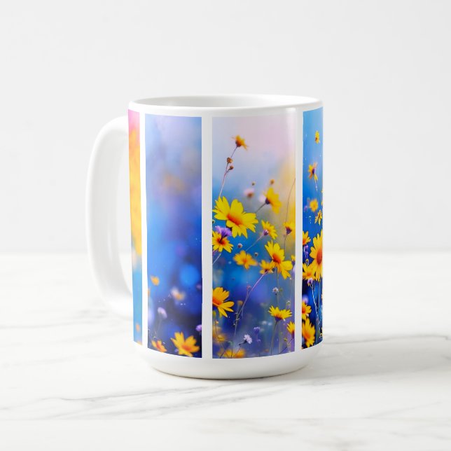 Mug Fleur sauvage abstraite (Devant gauche)