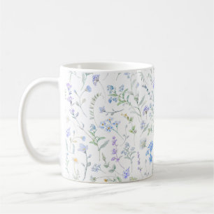 Mug Fleur sauvage aquarelle bleu violet