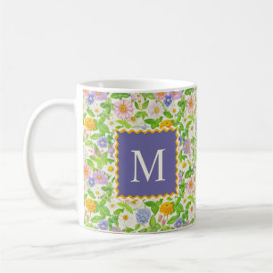 Mug Fleur sauvage coloré motif floral Monogramme