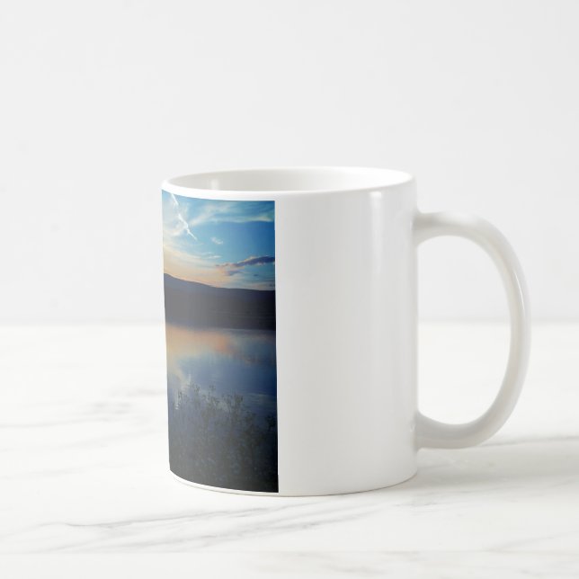 Mug Fleur sauvage, coucher de soleil bleu (Droite)