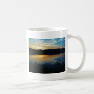 Mug Fleur sauvage, coucher de soleil bleu